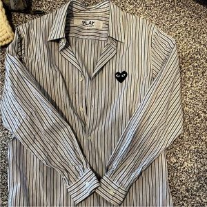 Comme des Garçons Play Button-Up Top
Blue StripedLong Sleeve with Collar
